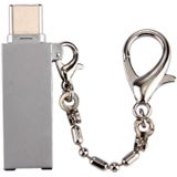 Mini Aluminum Alloy USB 2.0 Female to USB-C / Type-C Male Port Connector Adapter with Chain  For Galaxy S8 & S8 + / LG G6 / Huawei P10 & P10 Plus / Oneplus 5 / Xiaomi Mi6 & Max 2 /and other Smartphones(Grey)