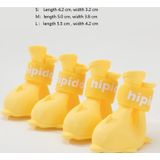 4 PCS / Set Cartoon Dog Shoes Pet Siliconen Waterdichte Regen laarzen  grootte: M (Geel)