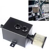 Universal Racing Aluminum Alloy Oil Catch Can with Air Filter Breather Tank  Capacity: 2L (Black)