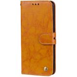 For Galaxy S8 Business Style Oil Wax Texture Horizontal Flip Leather Case with Holder & Card Slots & Wallet(Yellow)