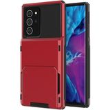 For Samsung Galaxy Note20 Scratch-Resistant Shockproof Heavy Duty Rugged Armor Protective Case with Card Slot(Red)