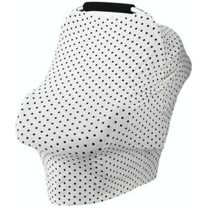 Multifunctional Cotton Nursing Towel Safety Seat Cushion Stroller Cover(Black Dots on White)