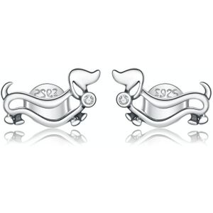 S925 Sterling Silver Cute Dog Women Earrings