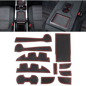 Car Water Cup Gate Slot Mats Plastic Red Anti-Slip Interior Door Pad for Toyota Camry 2012-2016