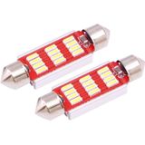 2 PCS 39mm 3.5W 180LM White Light 12 LED SMD 4014 CANBUS License Plate Reading Lights Car Light Bulb