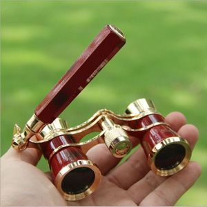 Metal 3 X 25 Lady With Handle Chrome Double Cylinder Telescope(Wine red )