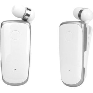 K39 Wireless Bluetooth Headset CSR DSP chip In-Ear Vibrating Alert Wear Clip Hands Free Earphone (White)