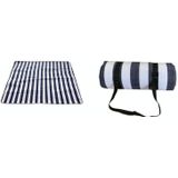 FP1409 6mm Thickened Moisture-Proof Beach Mat Outdoor Camping Tent Mat With Storage Bag 200x200cm(Blue Stripe)