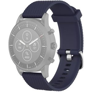 22mm Texture Silicone Wrist Strap Watch Band for Fossil Hybrid Smartwatch HR  Male Gen 4 Explorist HR  Male Sport (Dark Blue)