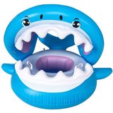 PVC Inflatable Childrens Swimming Ring Play Water Toys Inflatable Shark Shade Seat  Size:95 x 78 x 70cm