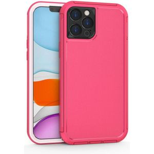 360 All-inclusive Shockproof Precise Hole PC + TPU Protective Case For iPhone 12 Pro(Rose Red)