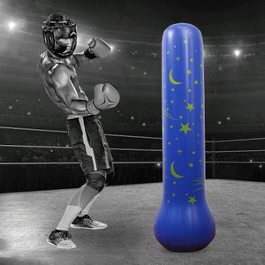 Moon and Stars Pattern Children Inflatable Tumbler Vertical Boxing Column Inflatable Punching Bag Sandbag  Height: 1.6m