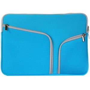Double Pocket Zip Handbag Laptop Bag for Macbook Pro 15 inch(Dark Blue)