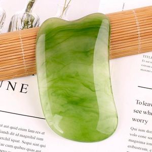 10 PCS Resin Scraping Sheet Massage Facial Tendon Stick Beauty Salon Shave Board Acupuncture Pen  Color Classification: Emerald Green Ingot Board