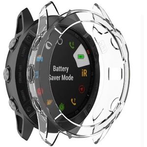 For Garmin Fenix 6X TPU Half Coverage Smart Watch Protevtice Case (White)