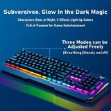 AULA F3010 USB Ice Blue Light Wired Mechanical Gaming Keyboard with Mobile Phone Placement(Black)