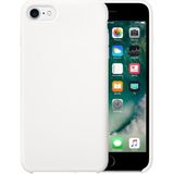 For  iPhone 8 & 7  Pure Color Liquid Silicone + PC Protective Back Cover Case(White)