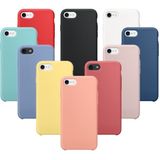 For  iPhone 8 & 7  Pure Color Liquid Silicone + PC Protective Back Cover Case(White)
