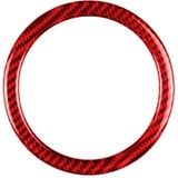 Car Carbon Fiber Steering Wheel Ring Decorative Sticker for BMW Mini R55 R56 Countryman R60 Paceman R61 2007-2013  Left and Right Drive Universal (Red)