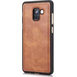 DG.MING for Galaxy A8+ (2018) Crazy Horse Texture Horizontal Flip Detachable Magnetic Protective Case with Holder & Card Slots & Wallet(Brown)