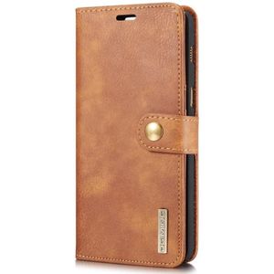 DG.MING for Galaxy A8+ (2018) Crazy Horse Texture Horizontal Flip Detachable Magnetic Protective Case with Holder & Card Slots & Wallet(Brown)