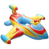 Children Thickened Inflatable Airplane Shape Seat Mount Swimming Ring(Blue)