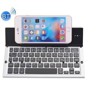 GK608 Ultra-thin Foldable Bluetooth V3.0 Keyboard  Built-in Holder  Support Android / iOS / Windows System (Grey)