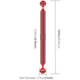 PULUZ 11 inch 27.9cm Length 20.8mm Diameter Dual Balls Carbon Fiber Floating Arm  Ball Diameter: 25mm(Red)
