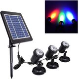 3 In 1 Red Green Blue Light Lawn Insertion Pool Diving Solar Spotlight