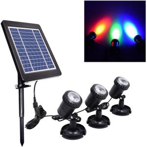 3 In 1 Red Green Blue Light Lawn Insertion Pool Diving Solar Spotlight