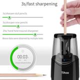 Tihoo Electric Pencil Sharpener USB Charging Student Automatic Pencil Sharpener ?English Version(Black)