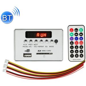 Car 12V Audio MP3 Player Decoder Board FM Radio SD Card USB AUX  with Bluetooth / Remote Control (Silver Grey)