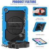 For Samsung Galaxy Tab S6 Lite P610 Shockproof Colorful Silicone + PC Protective Case with Holder & Shoulder Strap & Hand Strap & Pen Slot(Light Blue)