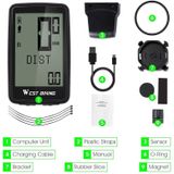 WEST BIKING Mountain Road Bike Five Language Code Table USB Riding Wireless Code Table Speedometer(Black)