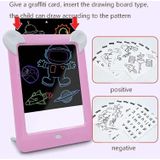 LED Luminous Drawing Board Electronic Fluorescent Writing Board Children Light Painting Message Board(Pink)