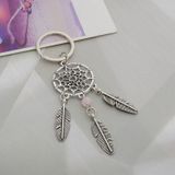 2 PCS Fashion Simple Dream Catcher Series Beads Keychain(Pink)