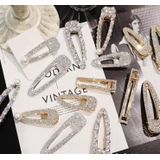 Fashion Flash Luxury Diamond Crystal Pearl Elegant Women Barrettes Hair Accessories(Full Diamond of gold)