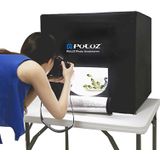 PULUZ 80cm Folding Portable 80W 8500LM White Light Photo Lighting Studio Shooting Tent Box Kit with 3 Colors Backdrops (Black  White  Orange)