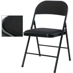 Portable Folding Metal Conference Chair Office Computer Chair Leisure Home Outdoor Chair(Black)