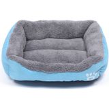 Candy Color Four Seasons Genuine Warm Pet Dog Kennel Mat Teddy Dog Mat  Size: S  43×32×10cm (Blue)