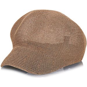 Spring and Summer Korean Version of the New Light Body Solid Color Casual Bump Beret Hat Female Outdoor Fashion Duck Tongue Octagonal Cap(Khaki)