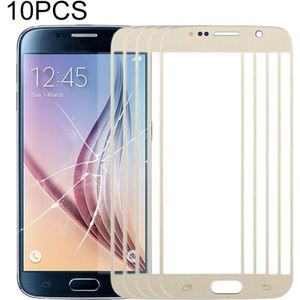 10 PCS Front Screen Outer Glass Lens for Samsung Galaxy S6 / G920F (Gold)