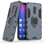 PC + TPU Shockproof Protective Case with Magnetic Ring Holder for Xiaomi Pocophone F1(Navy Blue)