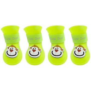 Pet Cartoon Siliconen Rain Boots Waterproof Non-Slip Cold-Resistant Dog Shoes  Size: XXL(Geel)