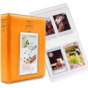 64 Pockets Name Card Pieces for Fujifilm Instax Mini 8 /7s /70 /25 /50s /90(Orange)