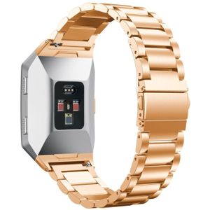 For FITBIT Ionic Stainless Steel Watch Strap(Rose Gold)