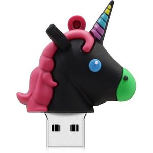 MicroDrive 64GB USB 2.0 Creative Unicorn Shape U Disk (Black)