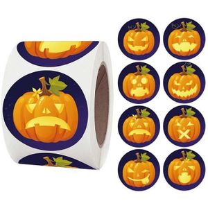 Pumpkin Pattern Halloween Sticker Gift Envelope Label  Size: 1.5 Inch / 3.8CM(As Show)