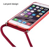 For iPhone 8 / 7 Transparent TPU Protective Case with Lanyard & Card Slot(Transparent)