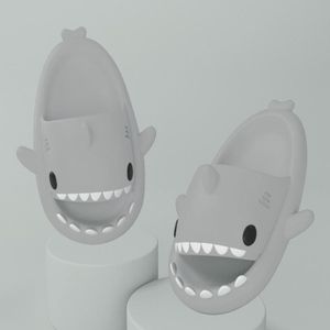 Shark Summer Couple Slippers Room EVA Cute Cartoon Sandals  Size: 38/39(Gray)